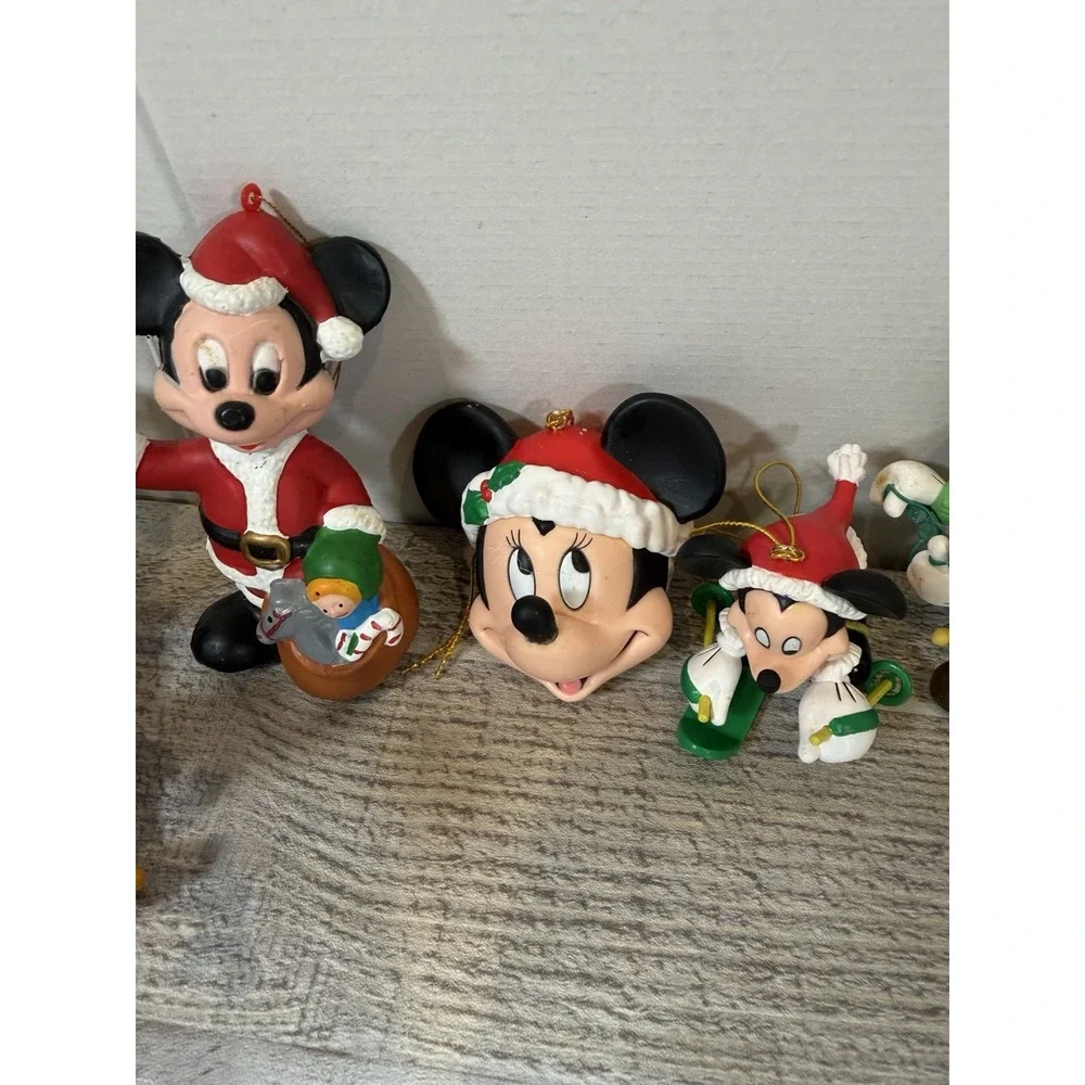 Disney Lot of 5 Set Christmas Ornaments Mickey Minnie Donald Pluto Goofy